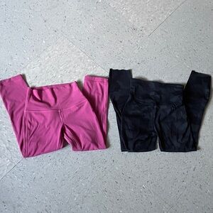 Women’s Lululemon Pink and Black Leggings SZ 2